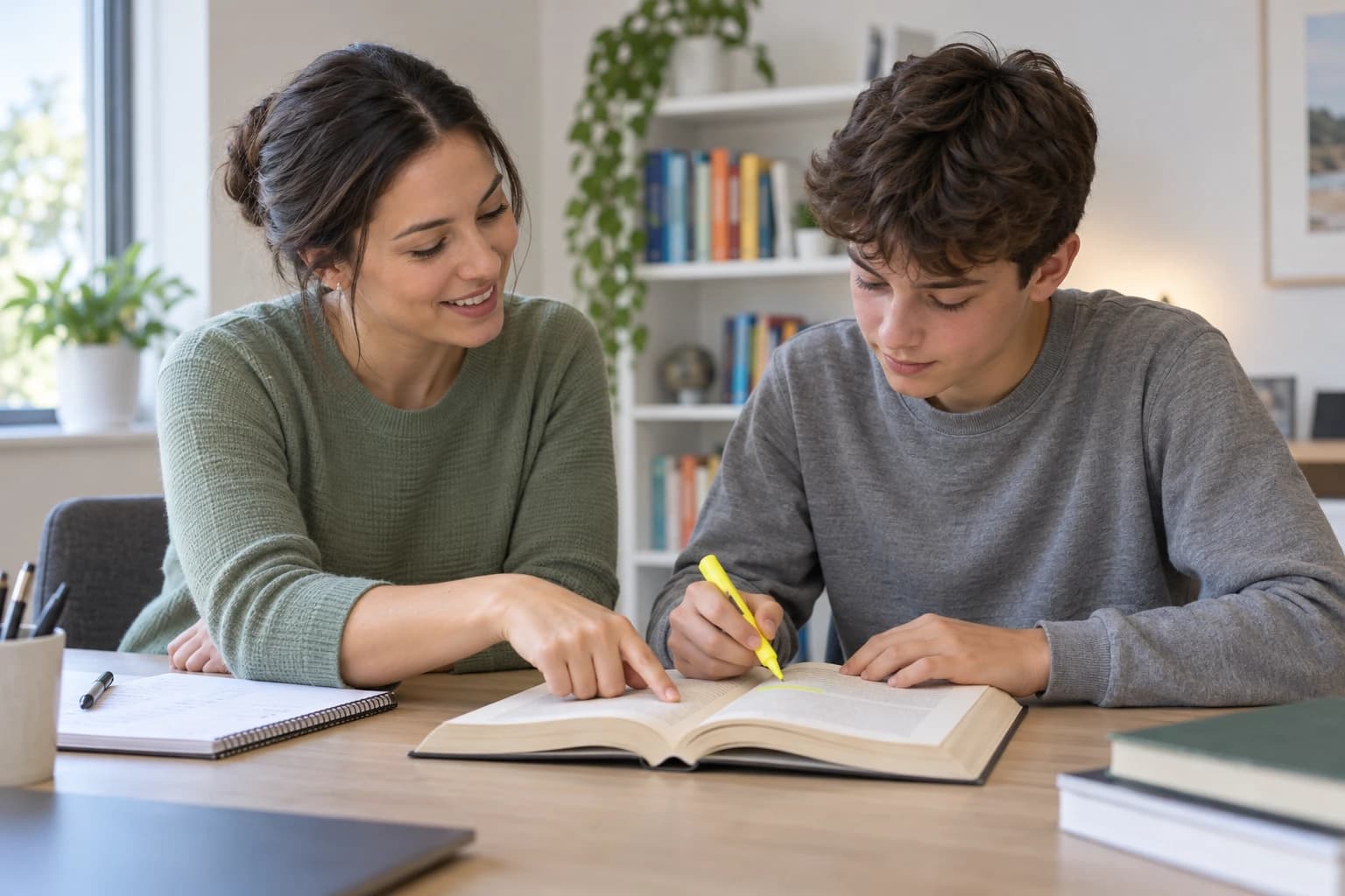 An English tutor and a student working through a novel together