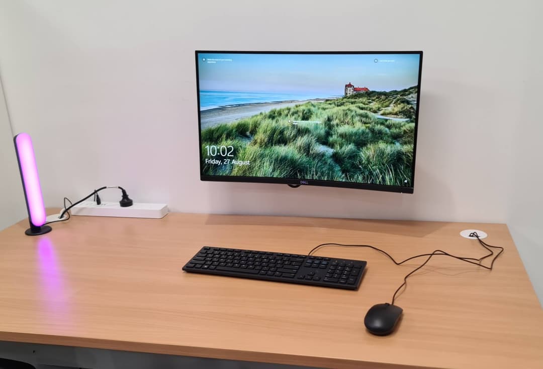 A tutoring desk with a monitor and keyboard at a BTA academy