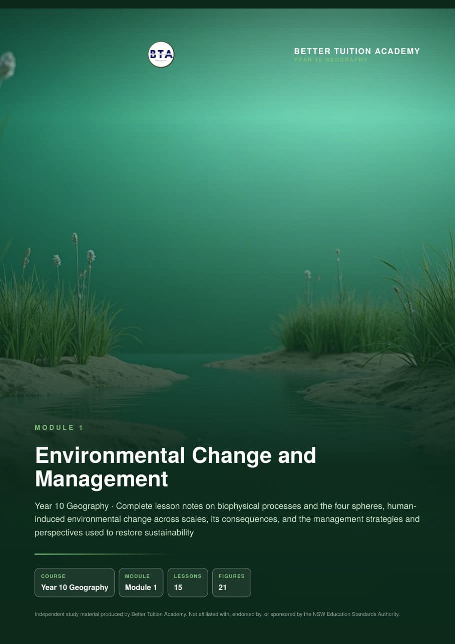 Sample page 1 of the Environmental Change and Management study guide