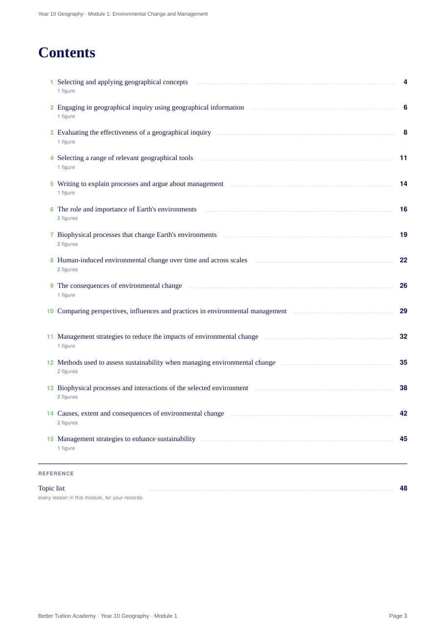 Sample page 2 of the Environmental Change and Management study guide