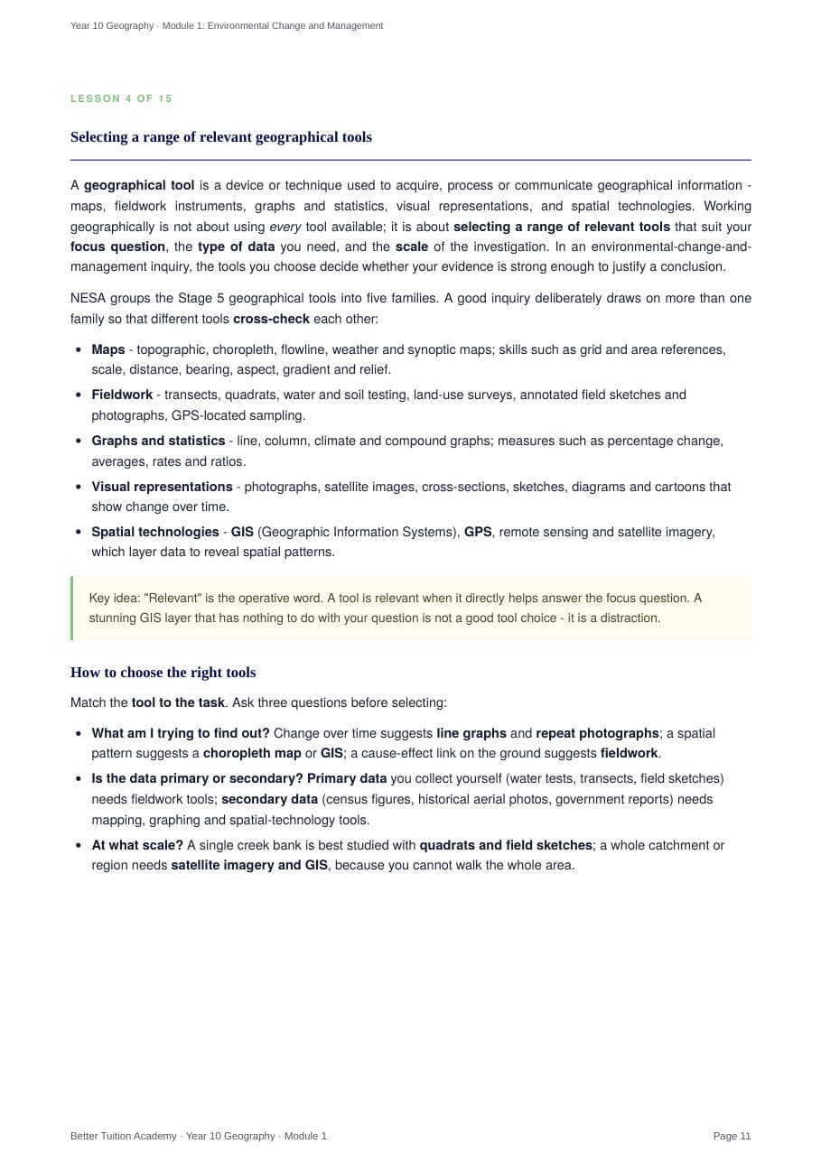 Sample page 5 of the Environmental Change and Management study guide