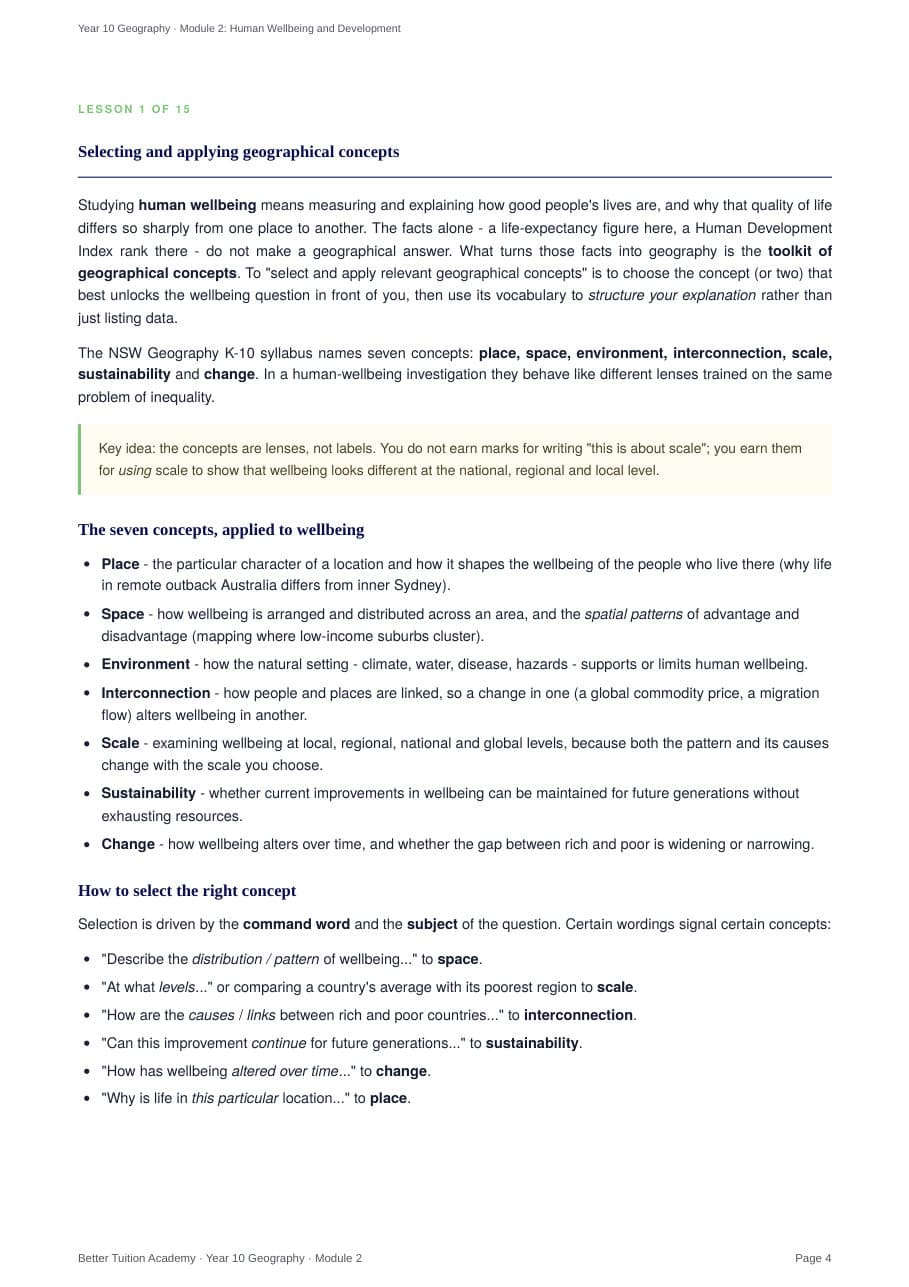 Sample page 3 of the Human Wellbeing and Development study guide