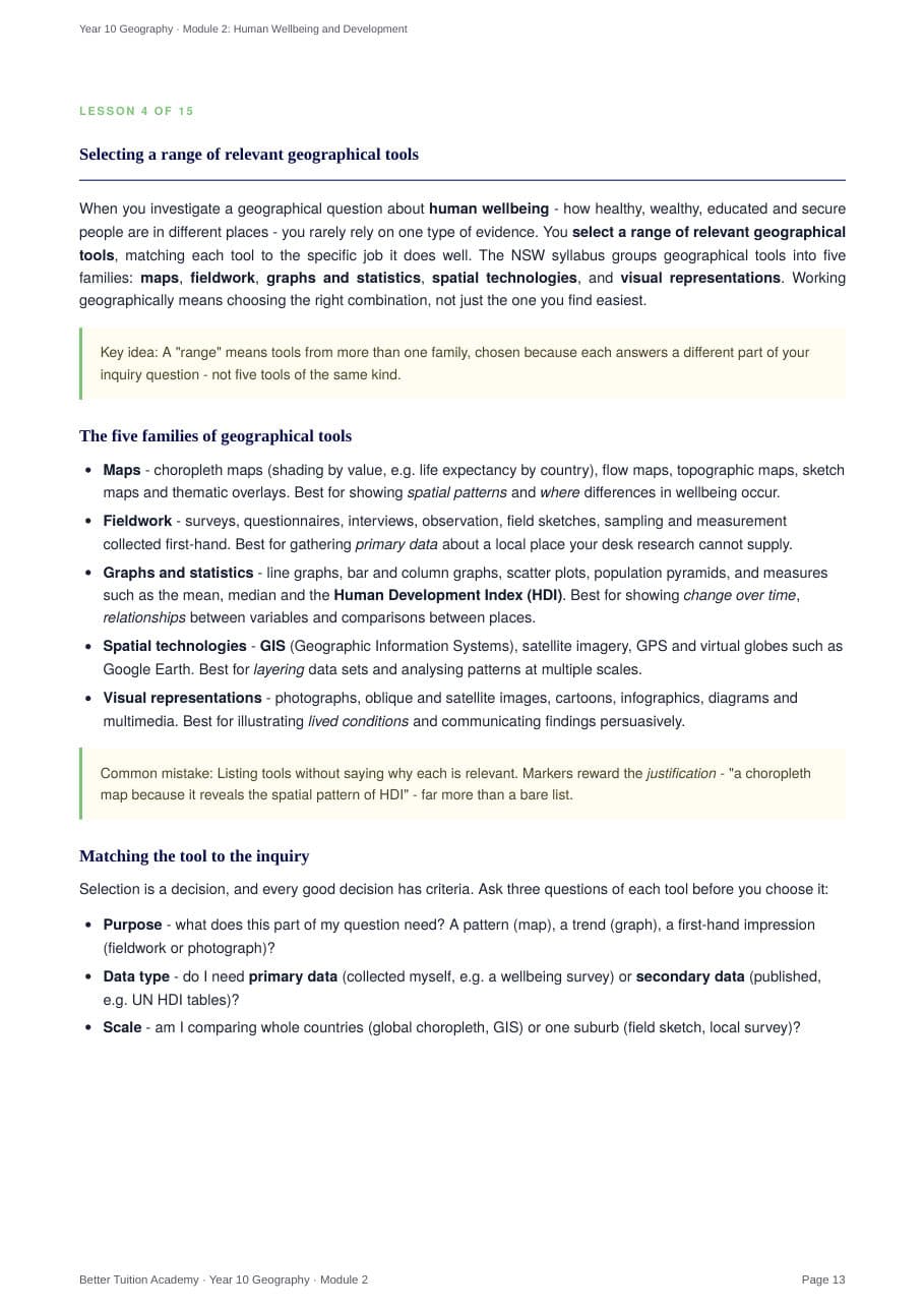 Sample page 5 of the Human Wellbeing and Development study guide
