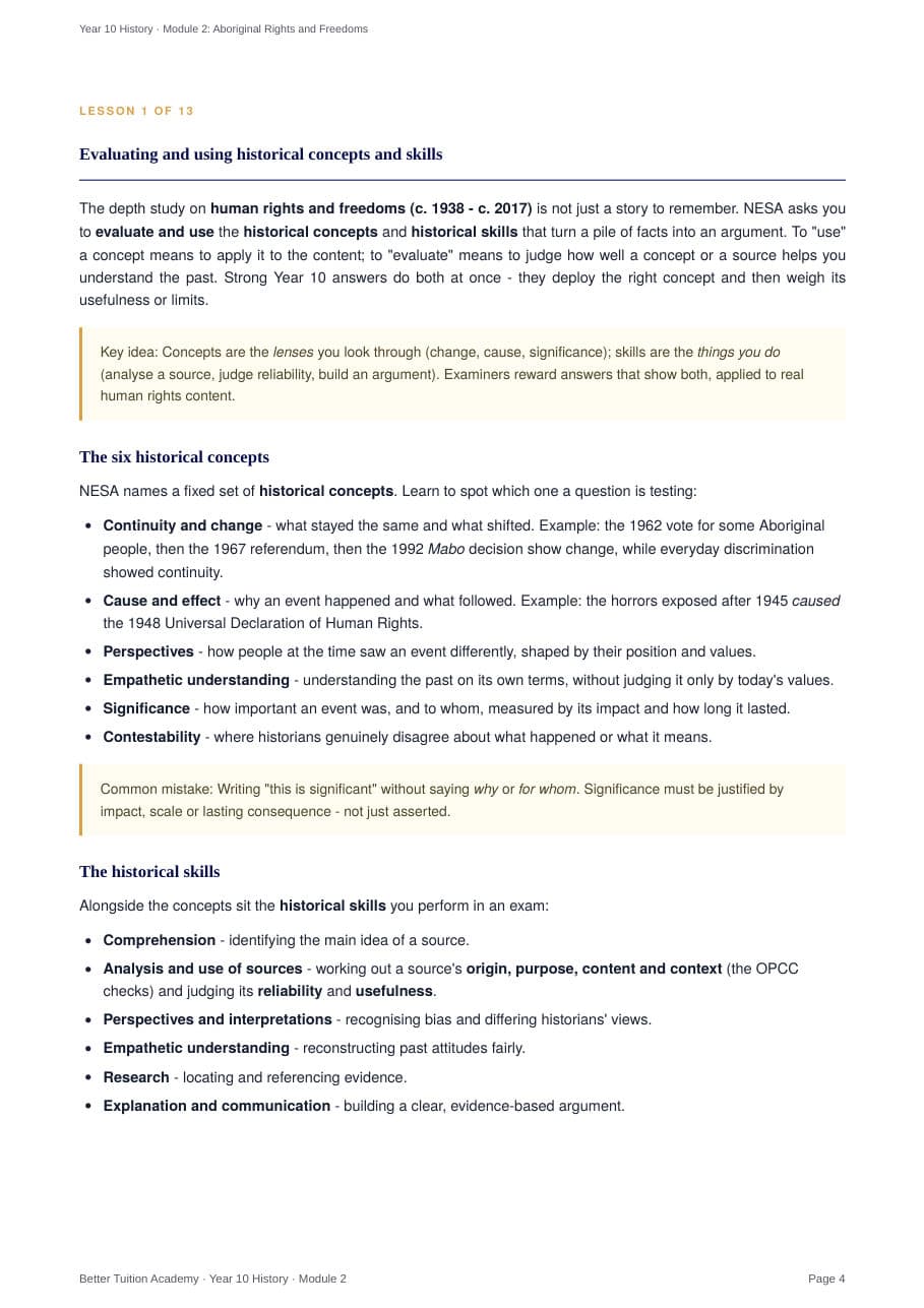 Sample page 3 of the Aboriginal Rights and Freedoms study guide