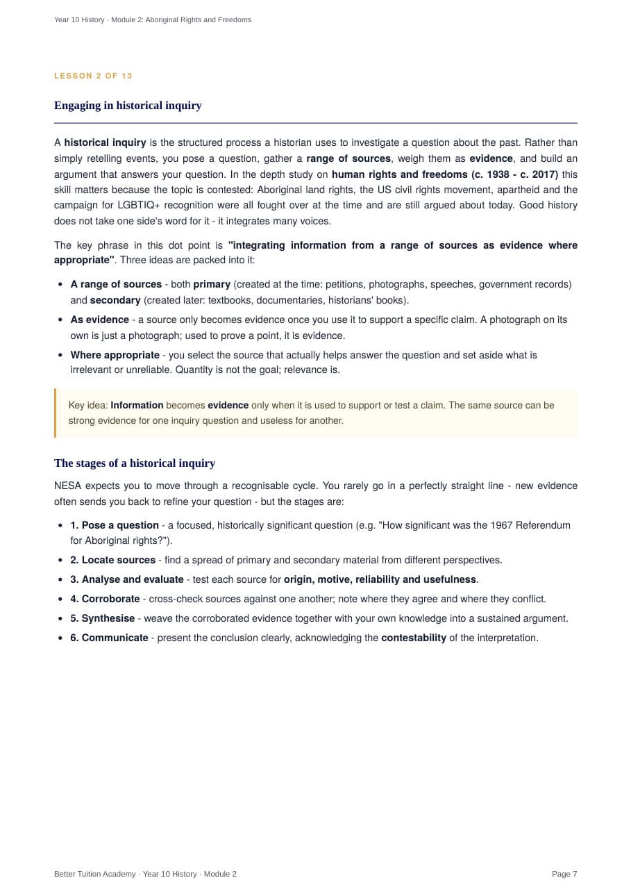 Sample page 4 of the Aboriginal Rights and Freedoms study guide