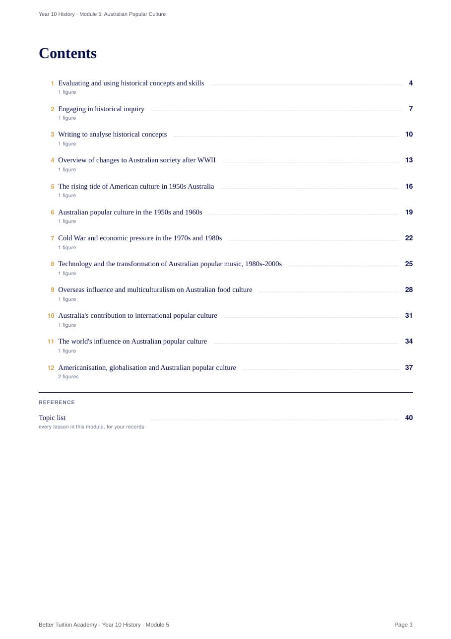 Sample page 2 of the Australian Popular Culture study guide
