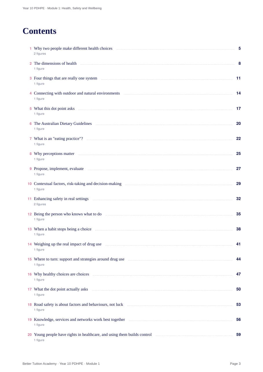 Sample page 2 of the Health, Safety and Wellbeing study guide