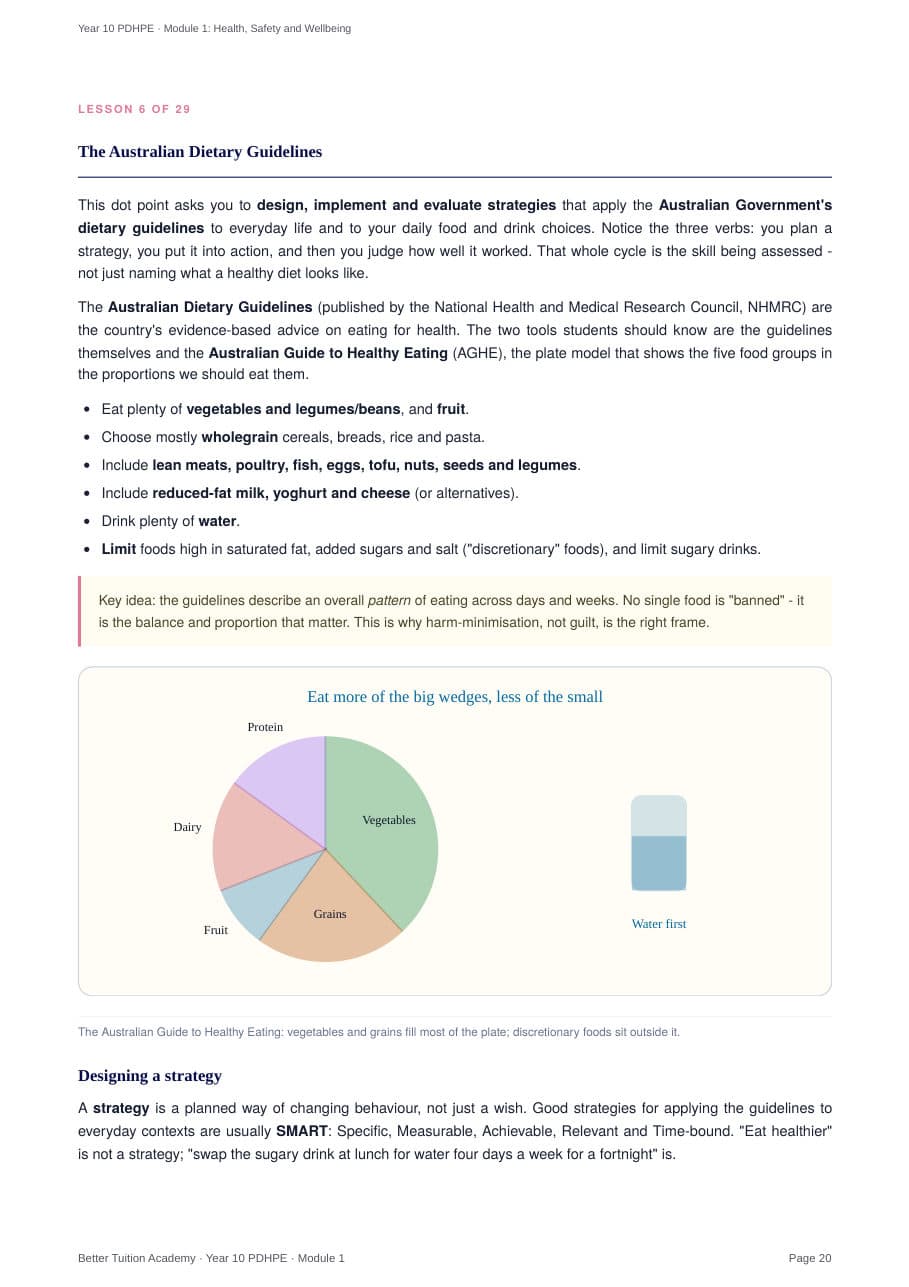 Sample page 5 of the Health, Safety and Wellbeing study guide