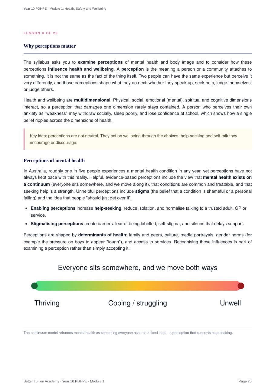 Sample page 6 of the Health, Safety and Wellbeing study guide