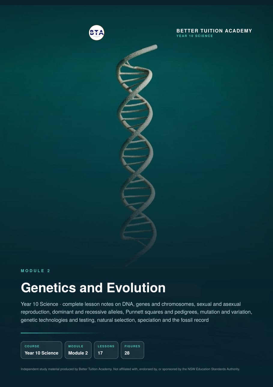 Sample page 1 of the Genetics and Evolution study guide