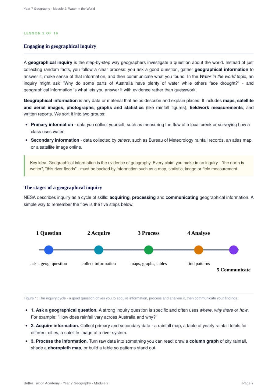 Sample page 4 of the Water in the World study guide