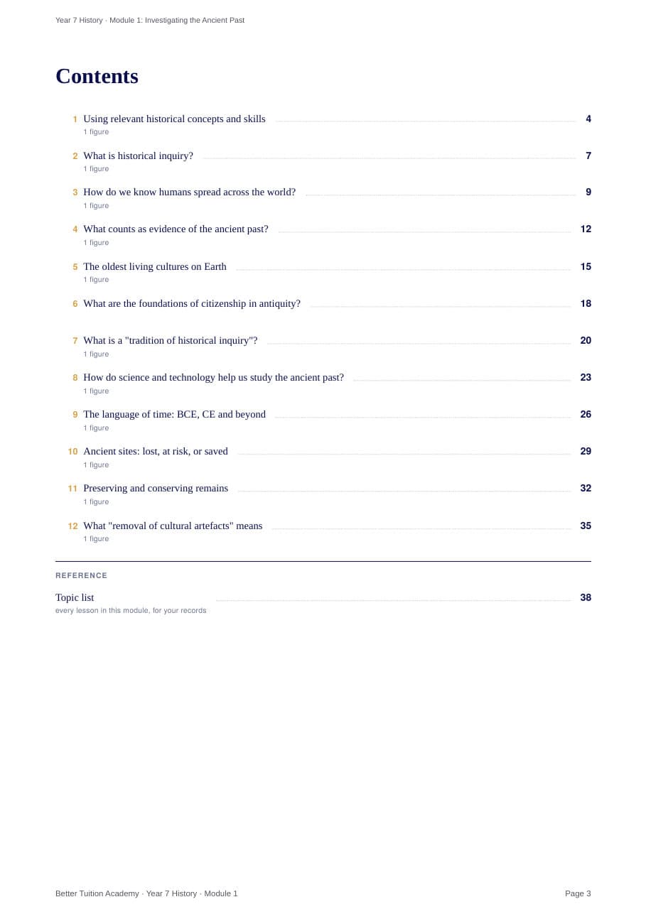 Sample page 2 of the Investigating the Ancient Past study guide