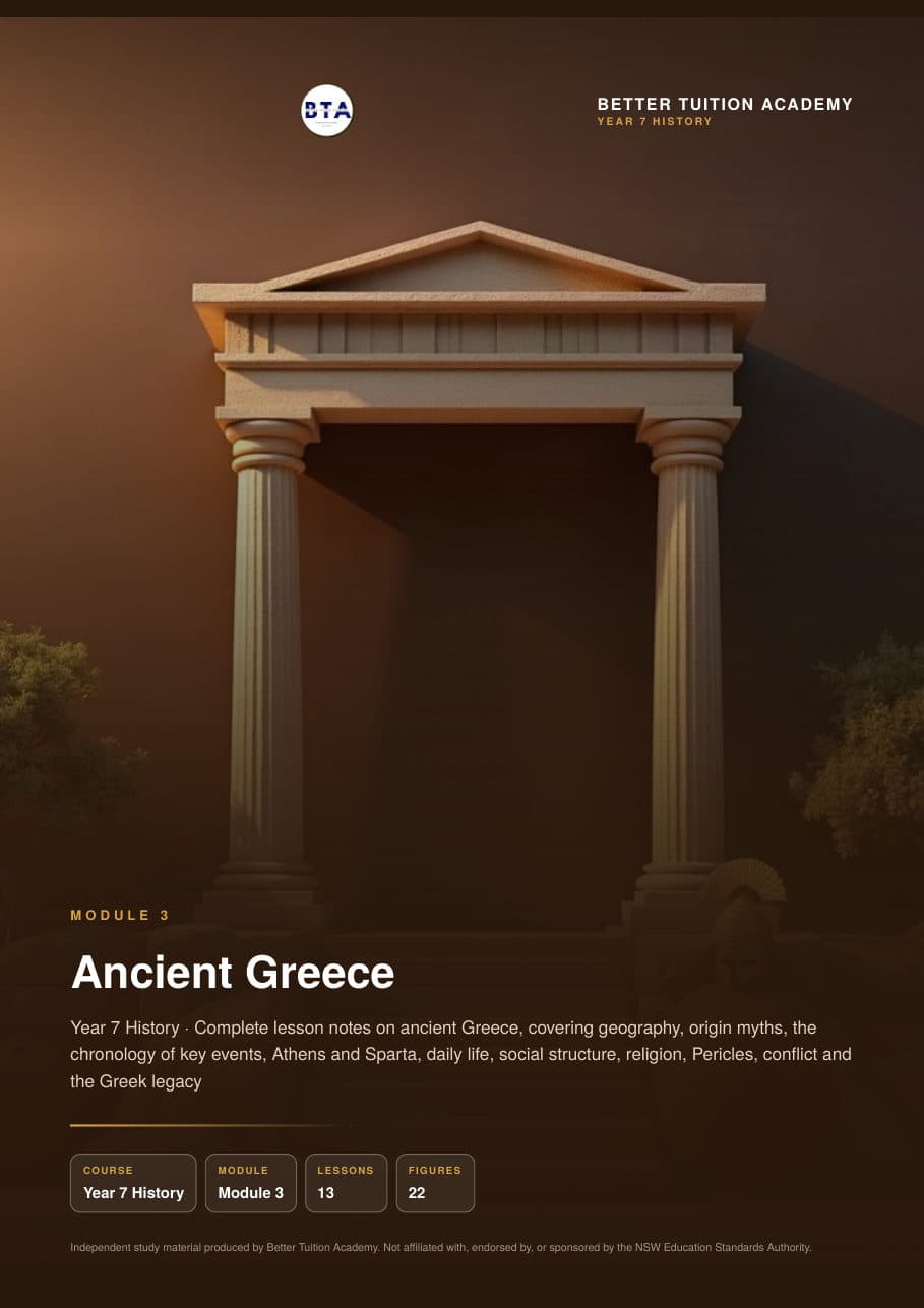 Sample page 1 of the Ancient Greece study guide