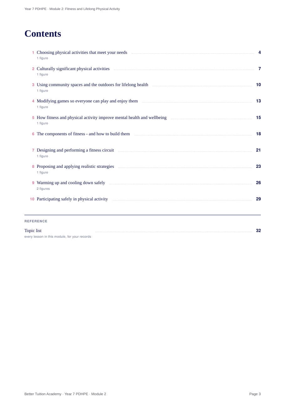 Sample page 2 of the Fitness and Lifelong Physical Activity study guide