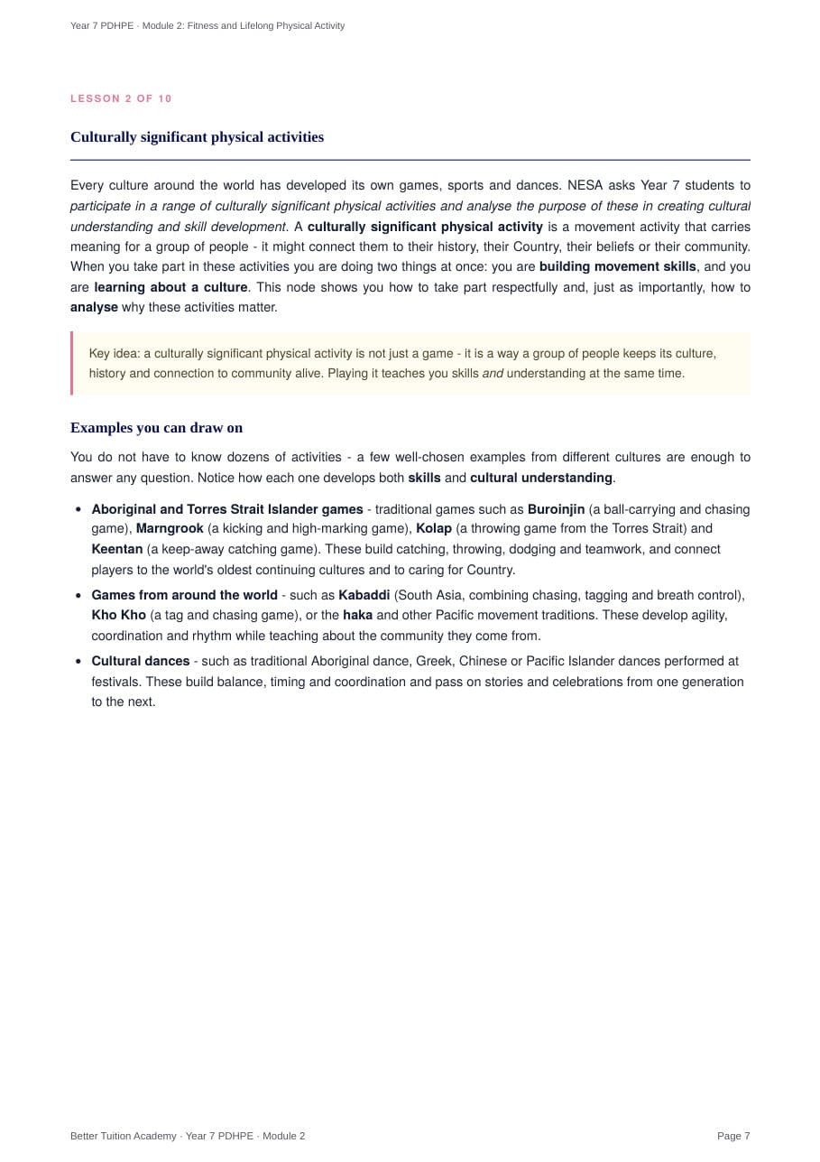 Sample page 4 of the Fitness and Lifelong Physical Activity study guide