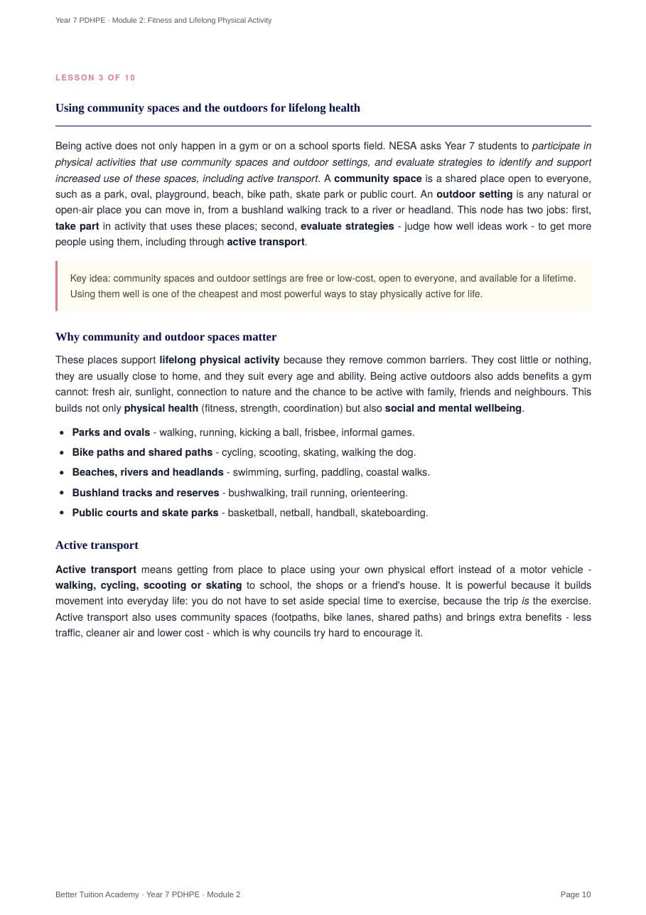 Sample page 5 of the Fitness and Lifelong Physical Activity study guide