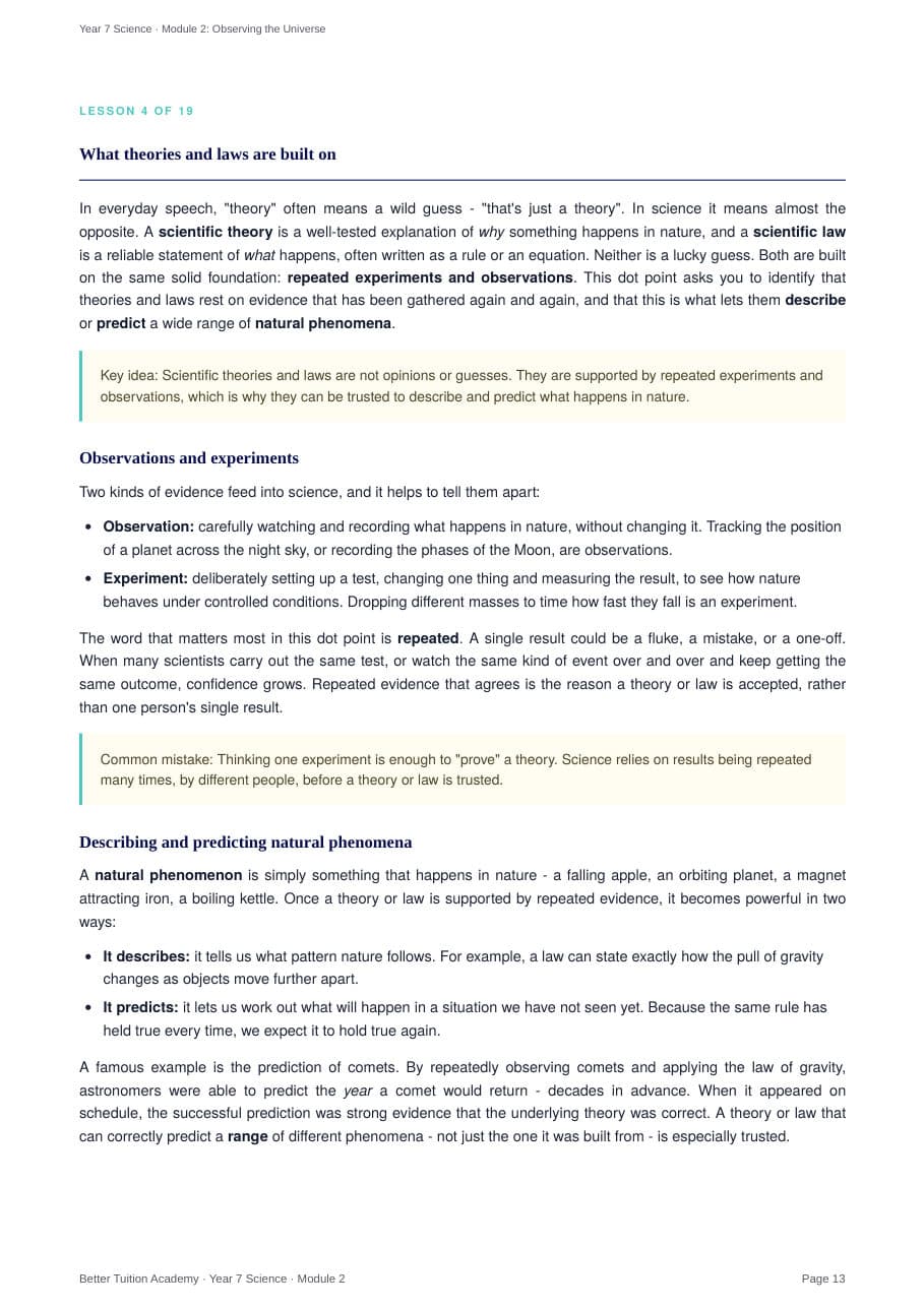 Sample page 5 of the Observing the Universe study guide