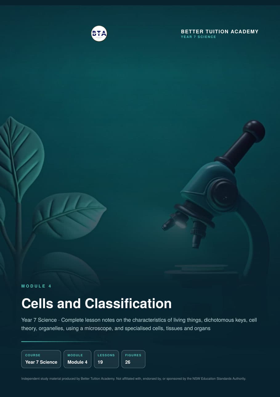 Sample page 1 of the Cells and Classification study guide