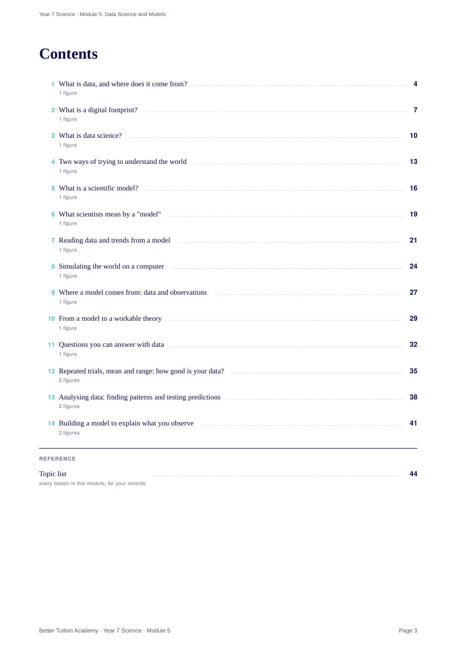 Sample page 2 of the Data Science and Models study guide