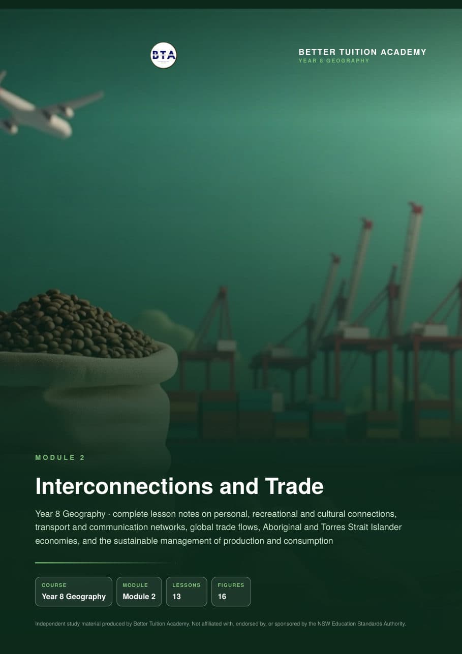 Sample page 1 of the Interconnections and Trade study guide