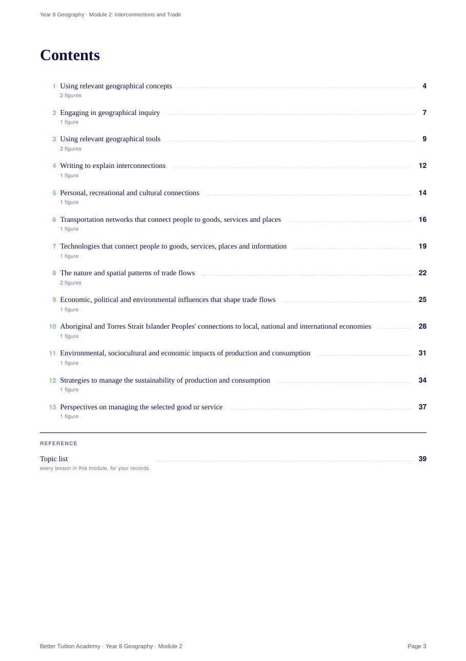 Sample page 2 of the Interconnections and Trade study guide