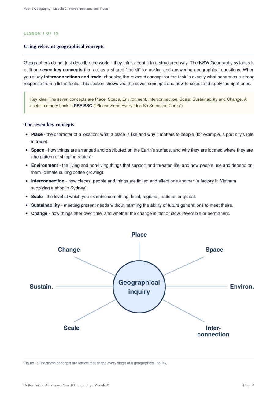 Sample page 3 of the Interconnections and Trade study guide