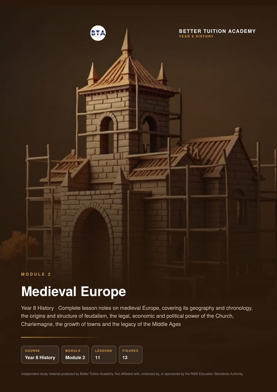 Sample page 1 of the Medieval Europe study guide
