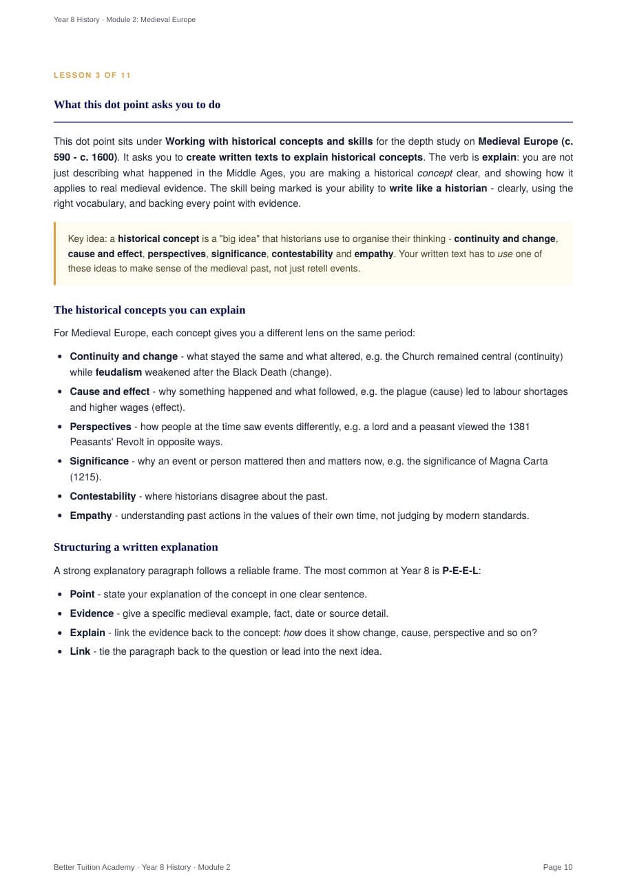 Sample page 5 of the Medieval Europe study guide