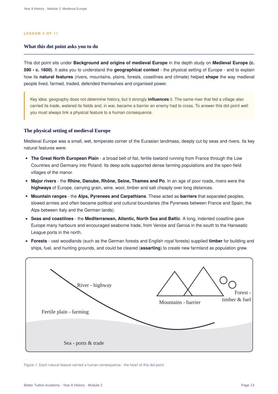 Sample page 6 of the Medieval Europe study guide
