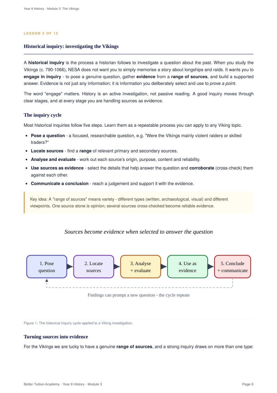 Sample page 4 of the Vikings study guide