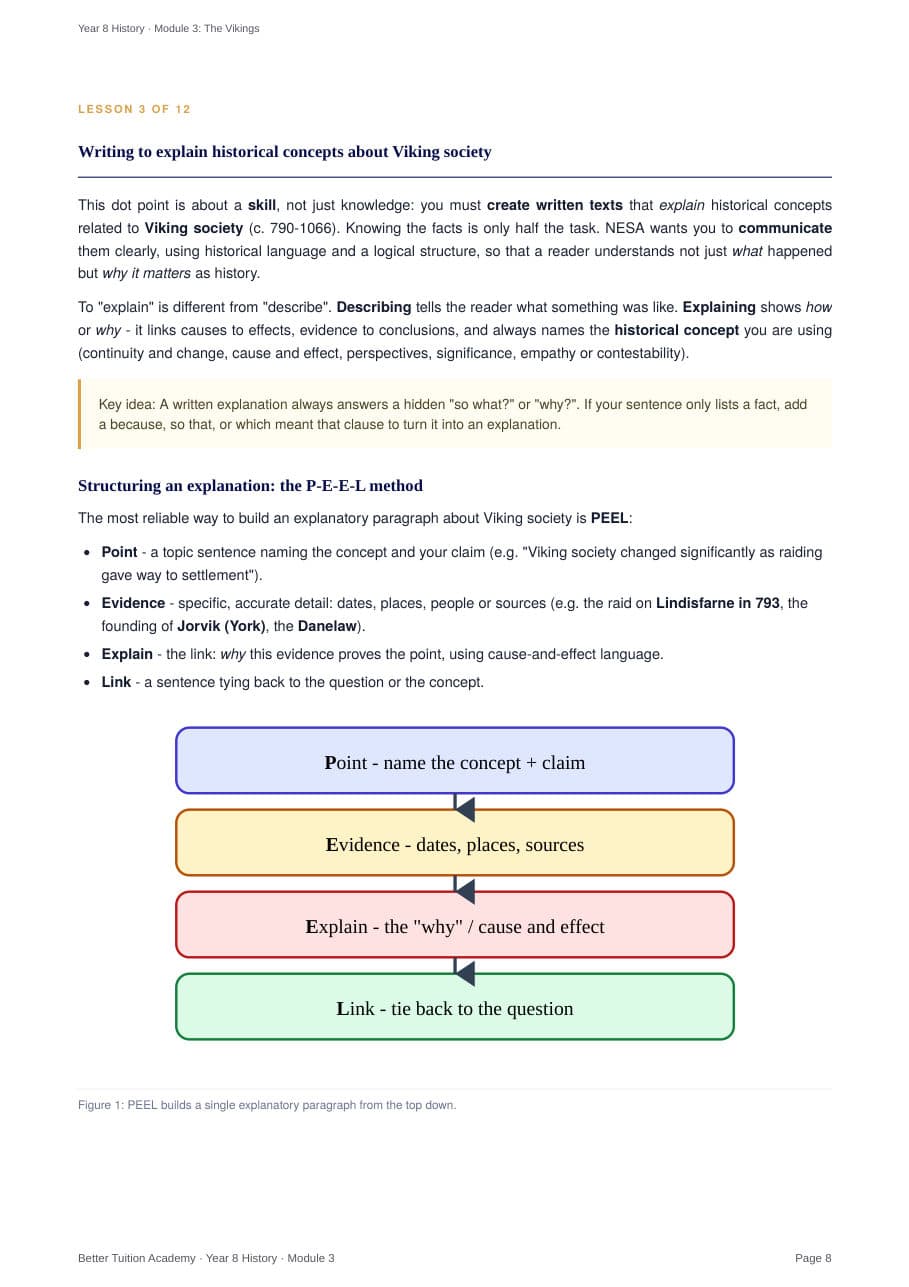 Sample page 5 of the Vikings study guide