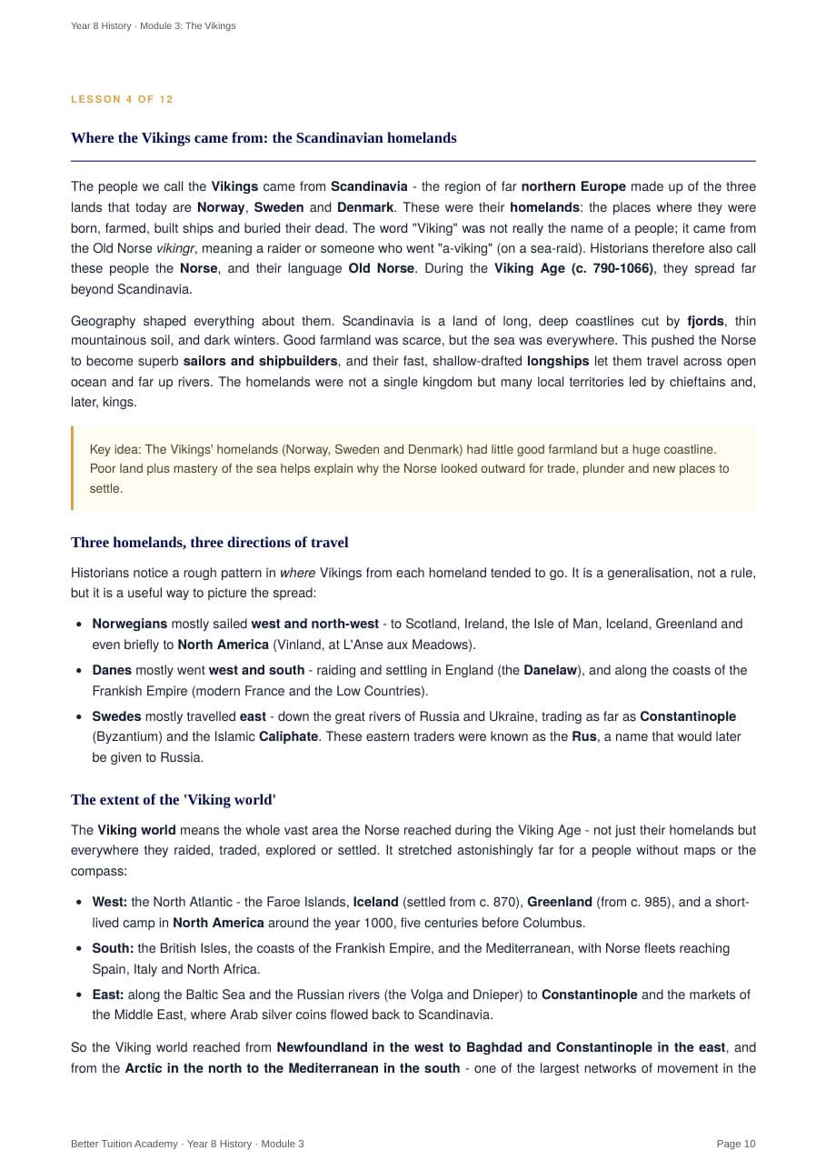 Sample page 6 of the Vikings study guide