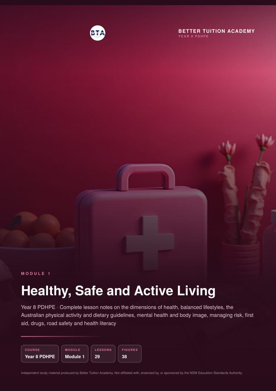 Sample page 1 of the Healthy, Safe and Active Living study guide