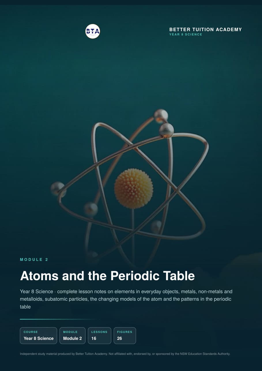Sample page 1 of the Atoms and the Periodic Table study guide
