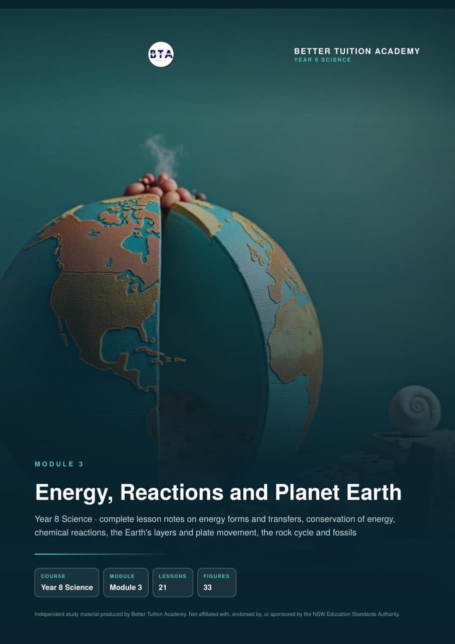 Sample page 1 of the Energy, Reactions and Planet Earth study guide