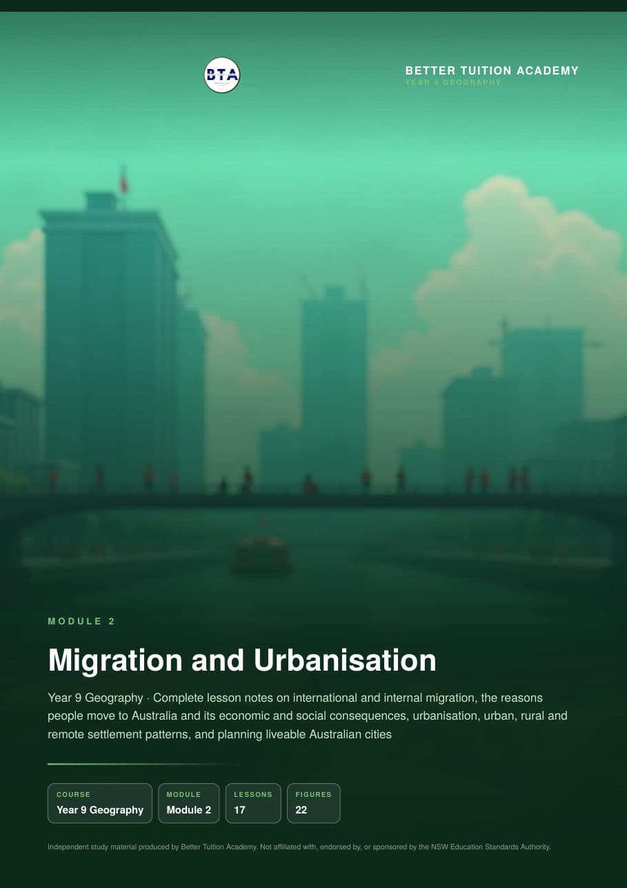Sample page 1 of the Migration and Urbanisation study guide