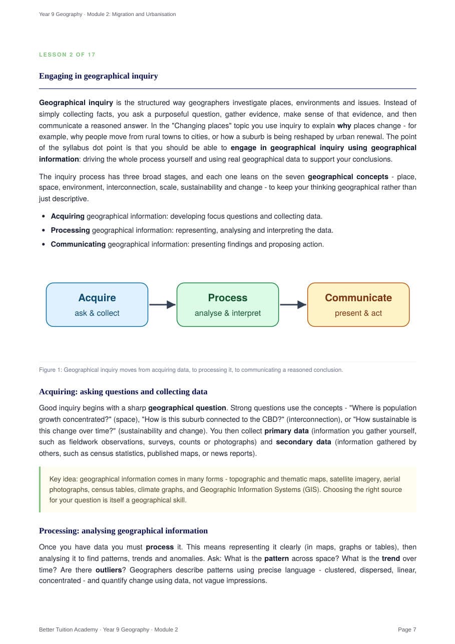 Sample page 4 of the Migration and Urbanisation study guide