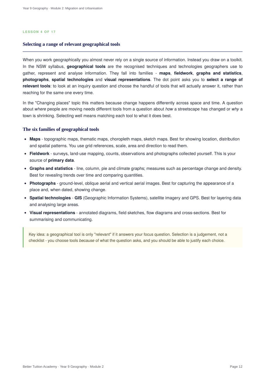 Sample page 5 of the Migration and Urbanisation study guide