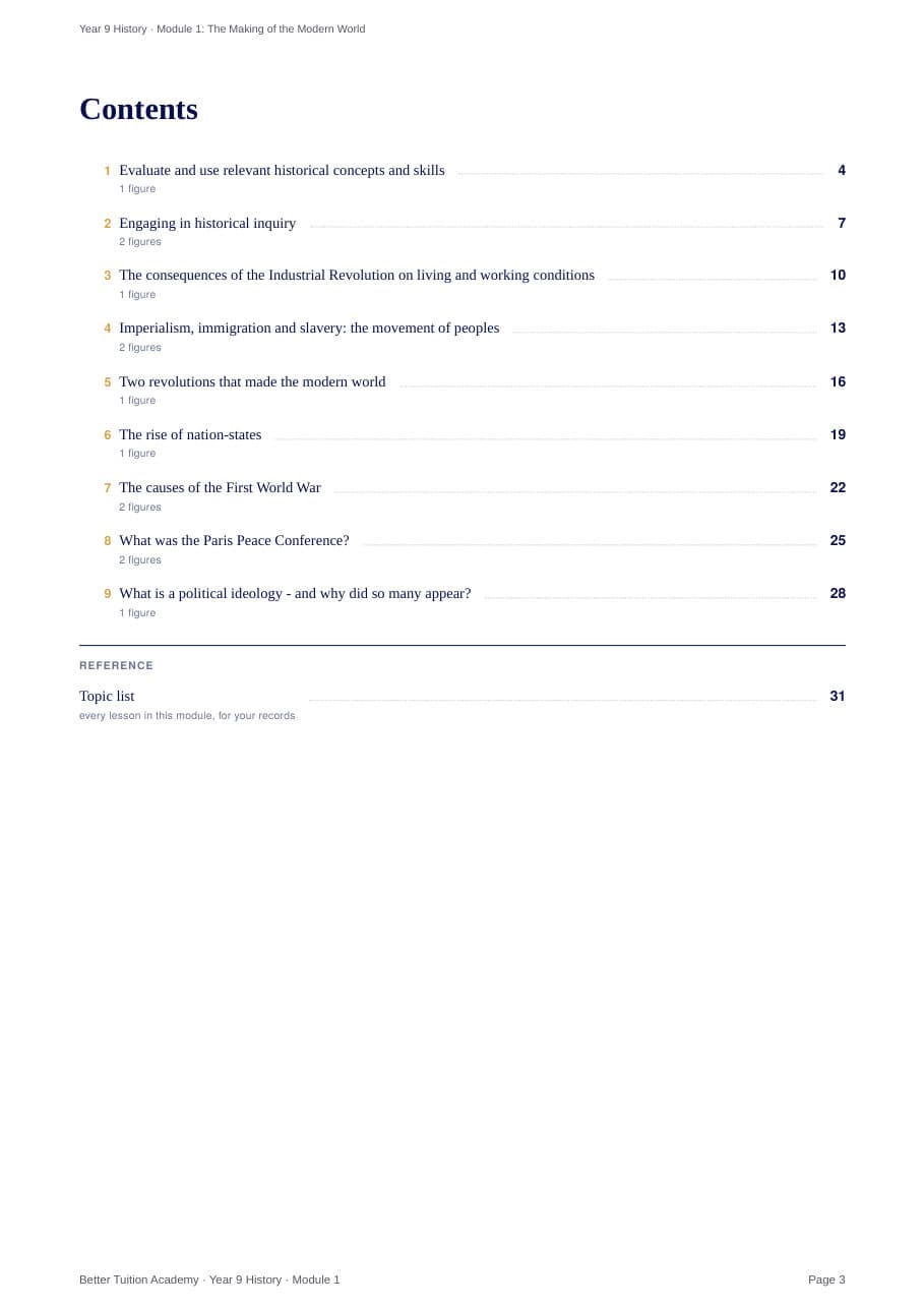 Sample page 2 of the Making of the Modern World study guide