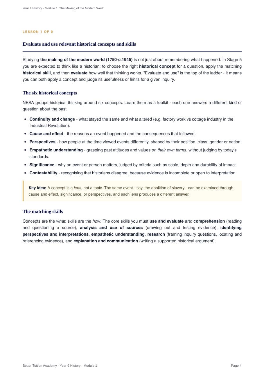 Sample page 3 of the Making of the Modern World study guide