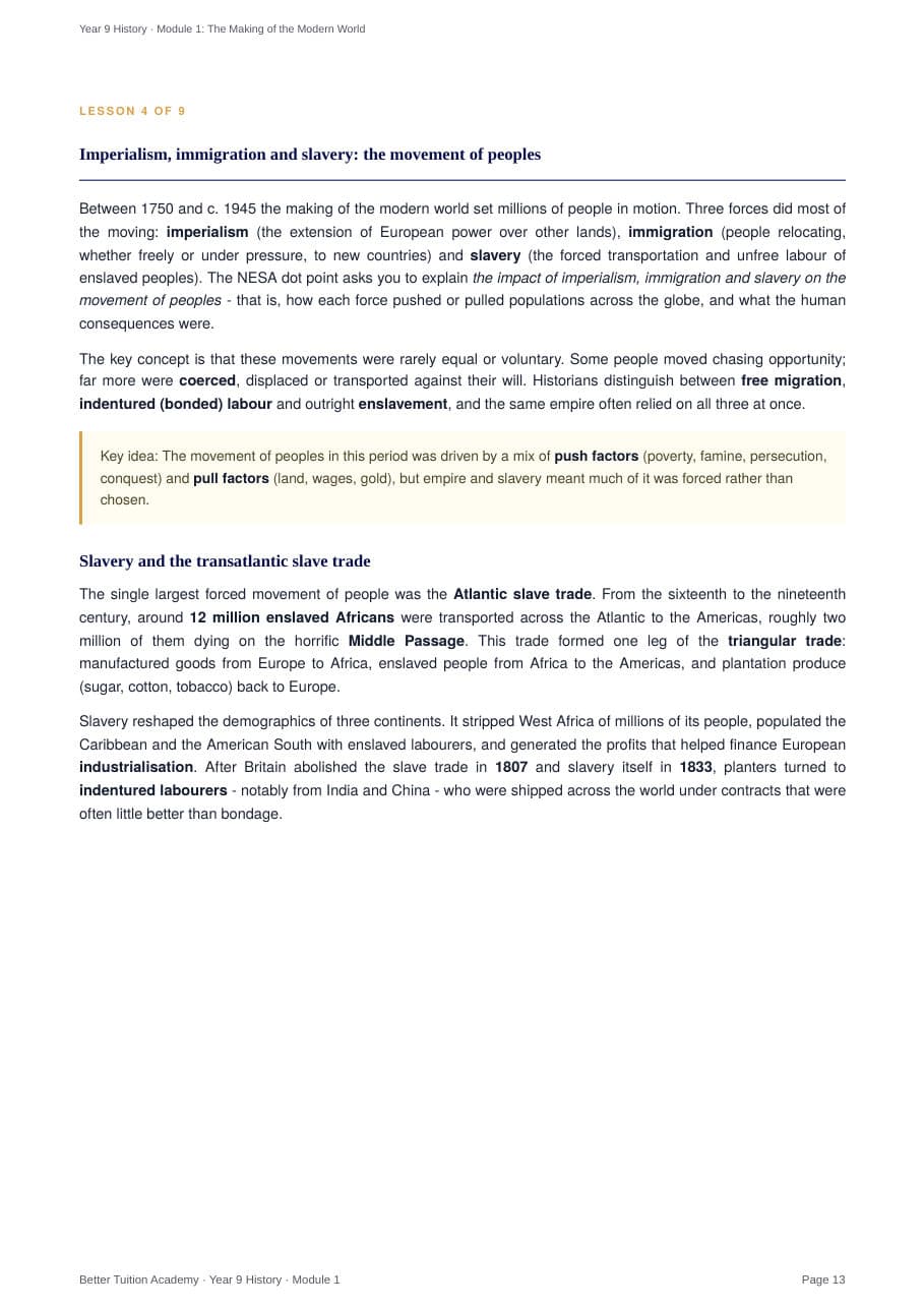 Sample page 6 of the Making of the Modern World study guide