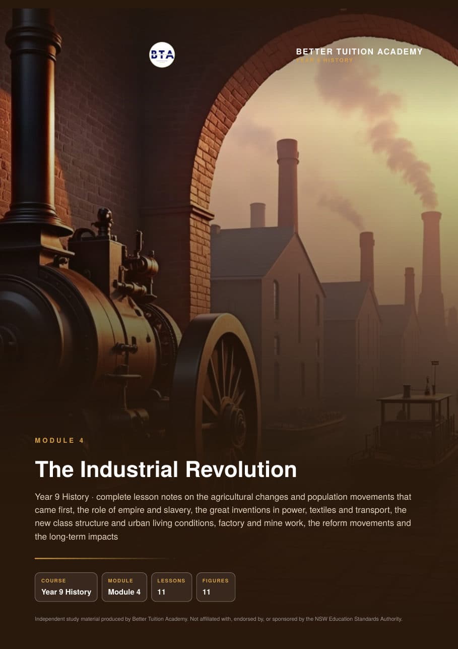 Sample page 1 of the Industrial Revolution study guide