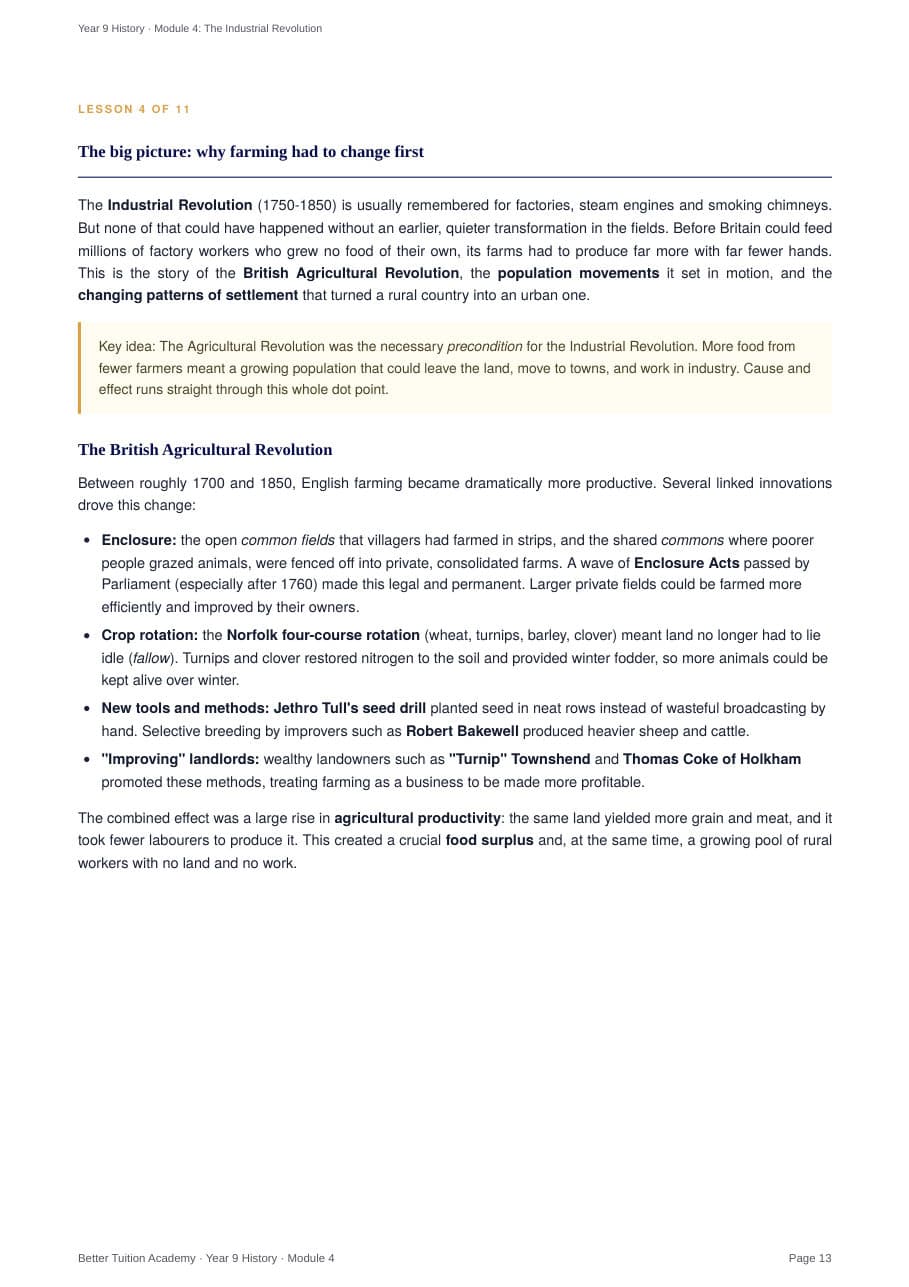 Sample page 6 of the Industrial Revolution study guide