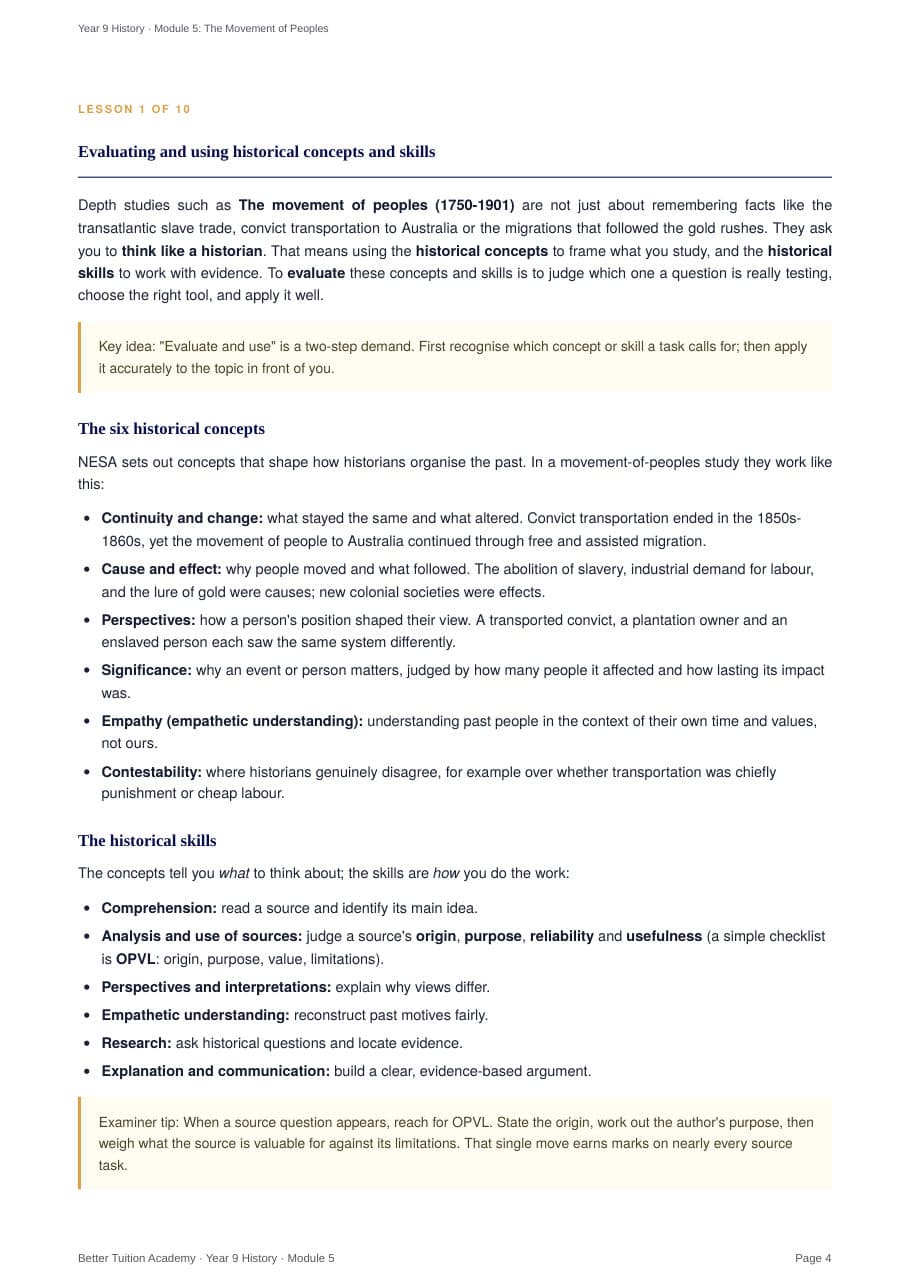 Sample page 3 of the Movement of Peoples study guide