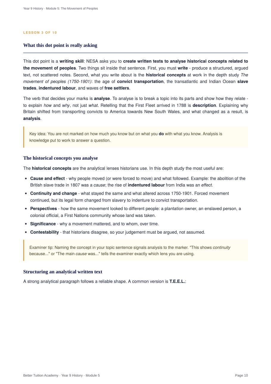 Sample page 5 of the Movement of Peoples study guide