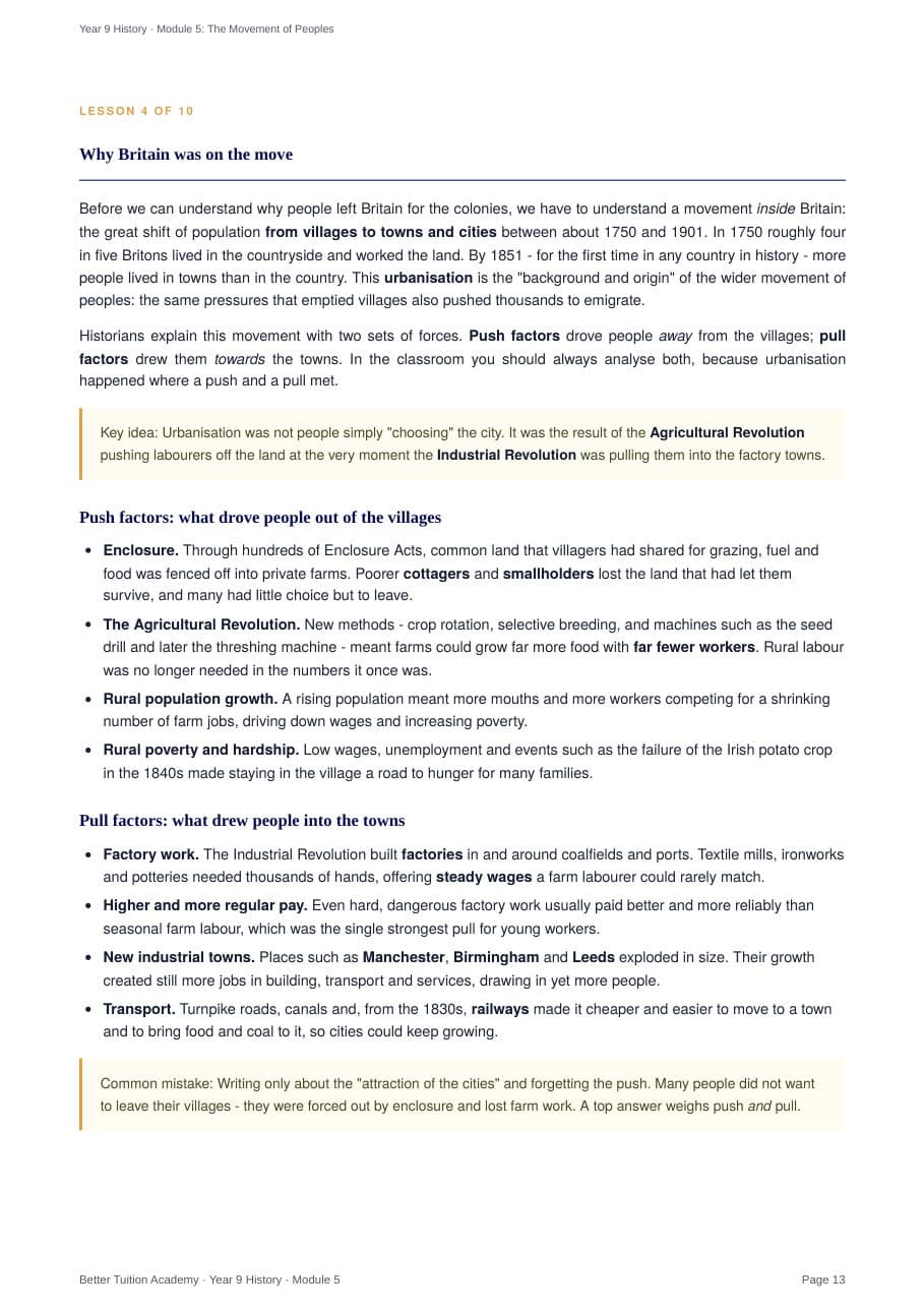 Sample page 6 of the Movement of Peoples study guide