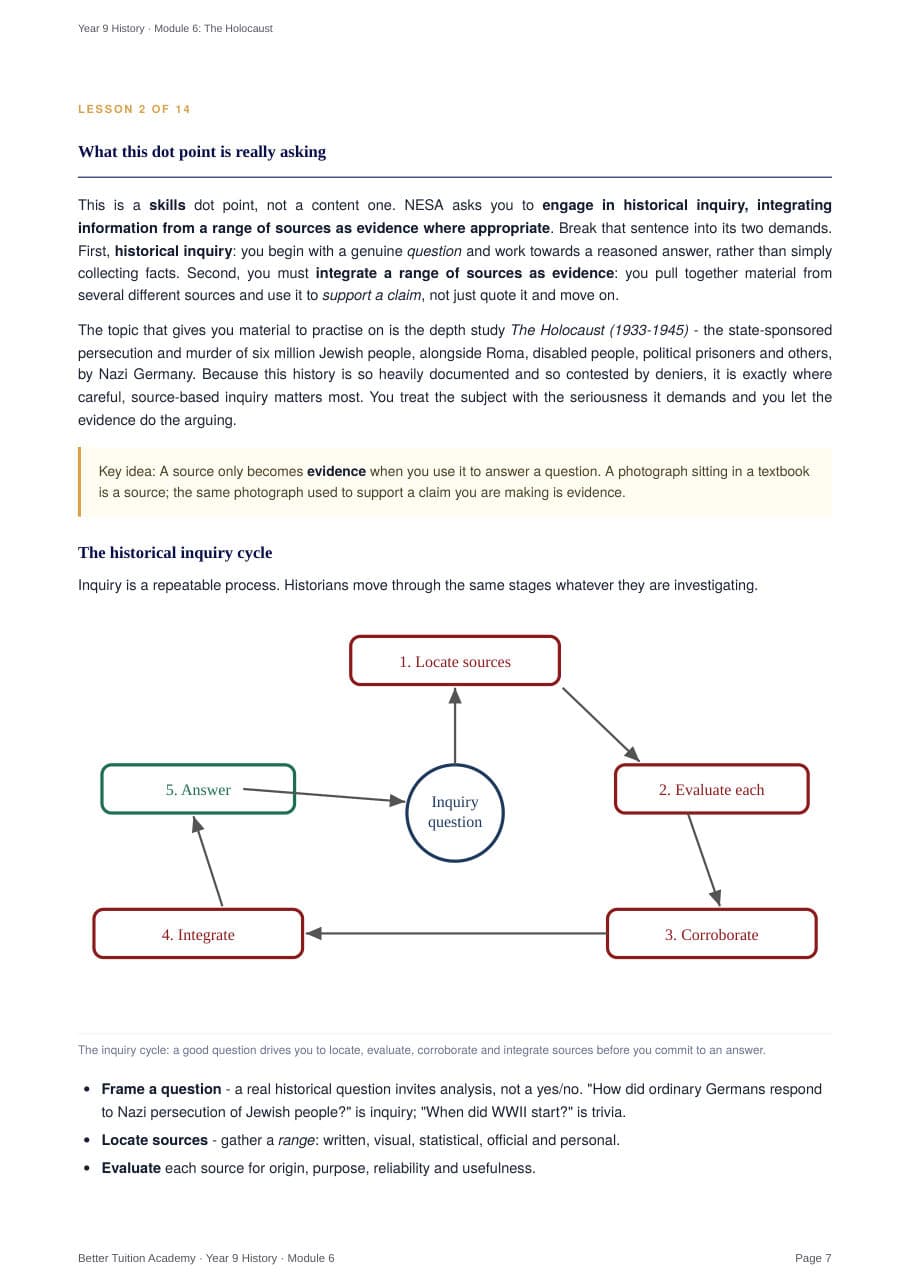 Sample page 4 of the Holocaust study guide