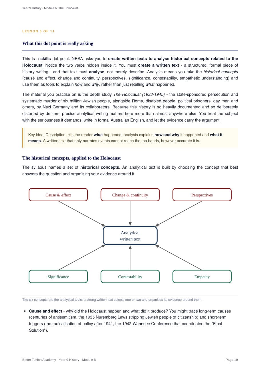 Sample page 5 of the Holocaust study guide