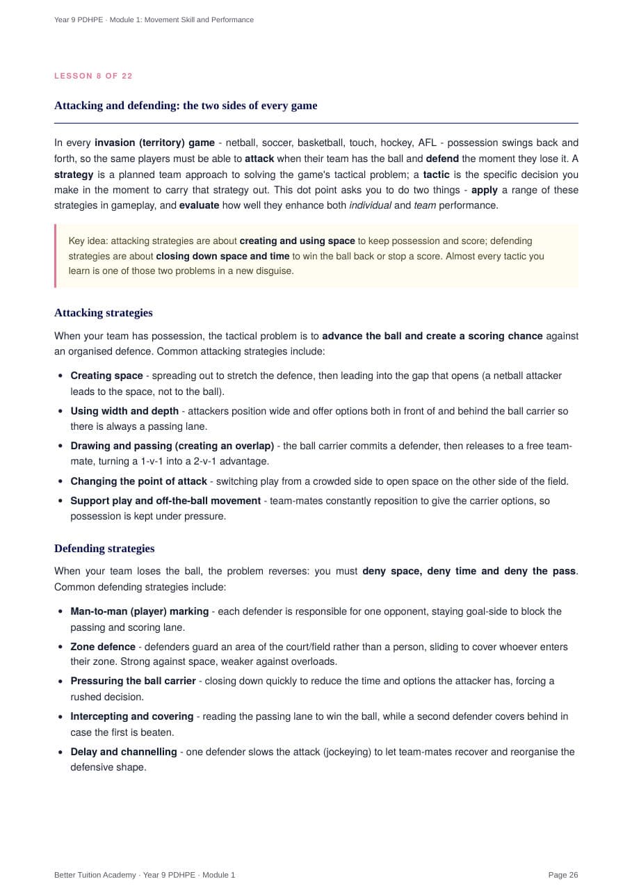 Sample page 6 of the Movement Skill and Performance study guide
