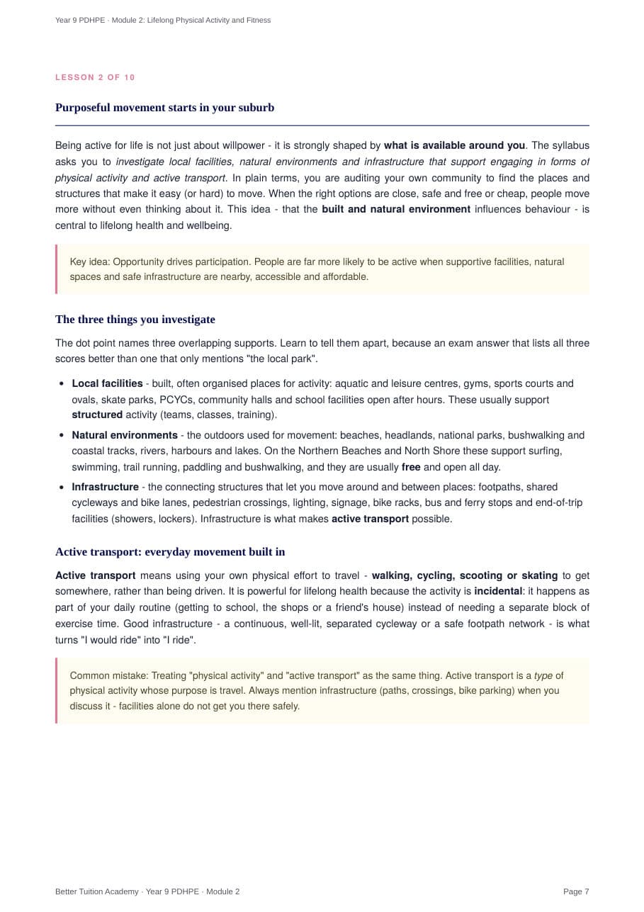 Sample page 4 of the Lifelong Physical Activity and Fitness study guide